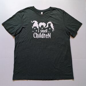 Hocus Pocus I Smell Children T-Shirt Womens XL Green Halloween Spooky Movie Fun